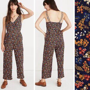 Madewell Blue Floral Garden Party V-Neck Jumpsuit - 29973